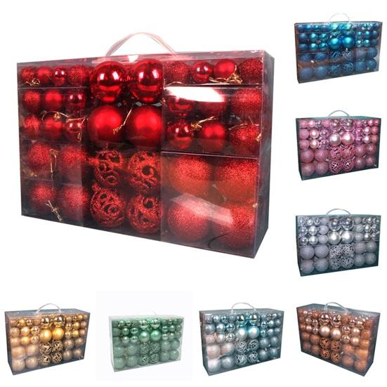 100 шт., прочные разноцветные рождественские елочные игрушки PS, красивый блестящий подвесной шар для подарков