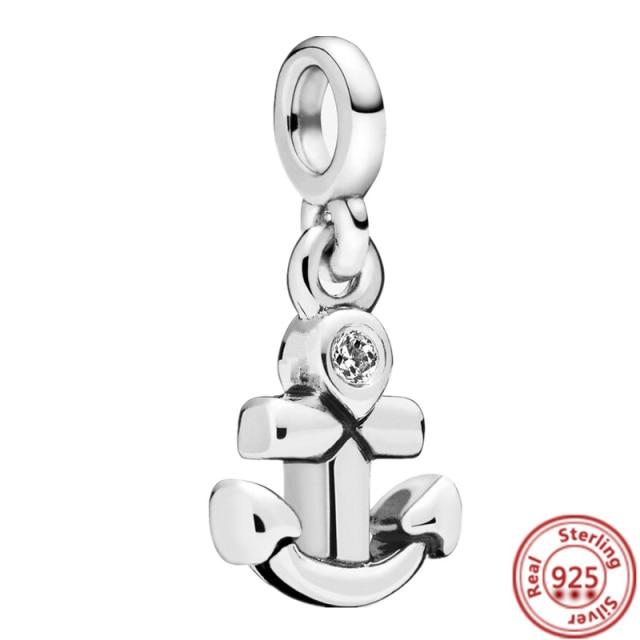 Серьги-браслет Charm Me, ювелирные изделия своими руками, серебро 925 пробы, моя любовь, морская звезда, фламинго, ласточка, мир, мини-подвеска из бисера