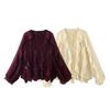 TAOP&ZA Women's Spring/Summer Elegant V-Neck Long Sleeve Layered Shirt