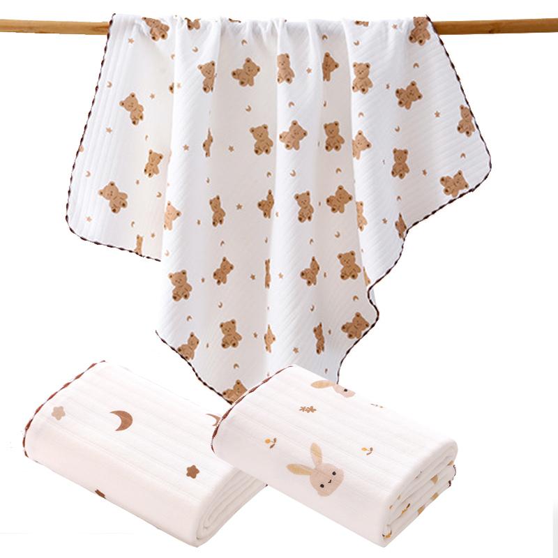 Хлопковый муслиновый милый мультяшный принт детское пеленальное одеяло мягкое дышащее одеяло для новорожденных для младенцев мальчиков девочек