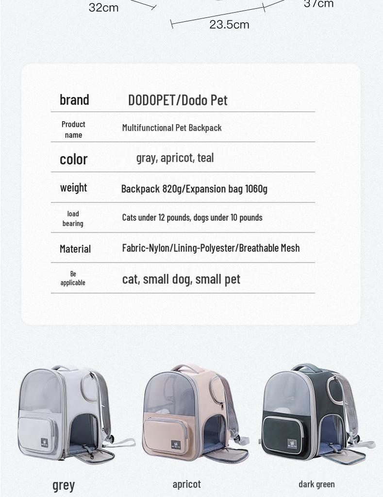 Расширяемый рюкзак для кошек и собак: Портативная, складная, вместительная переноска для питомцев