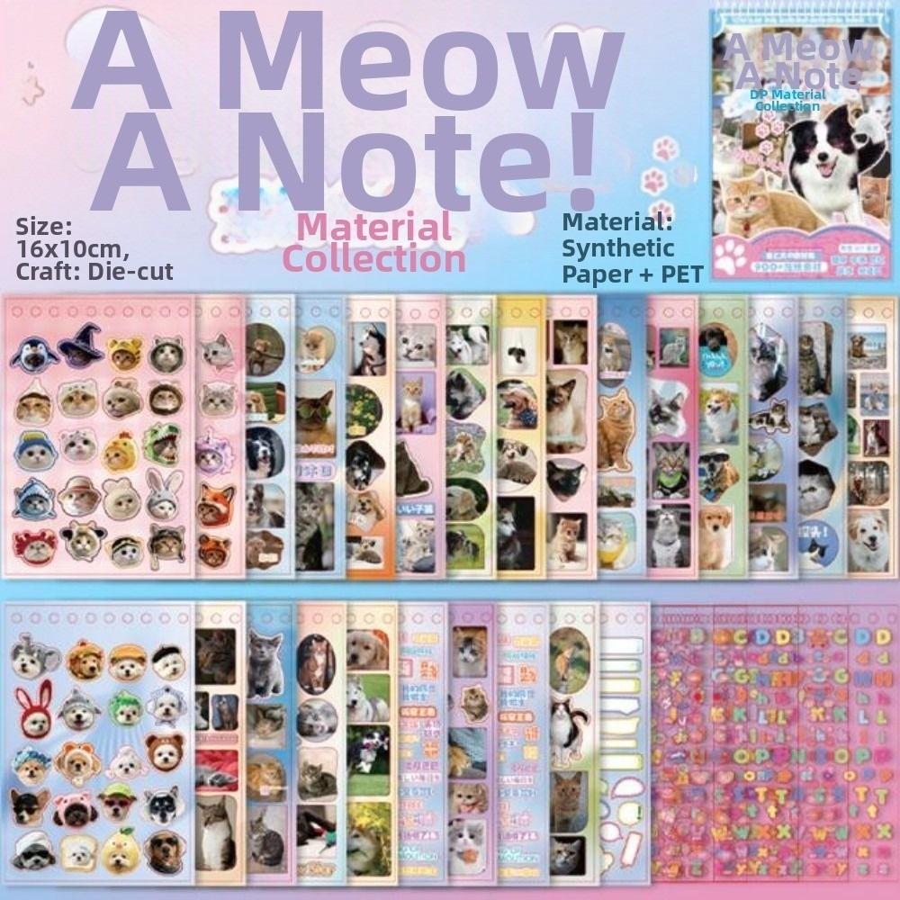Coil-Bound Scrapbook Stickers Ring Binding Animal Sticker Book Journaling Scrapbooking Decoration