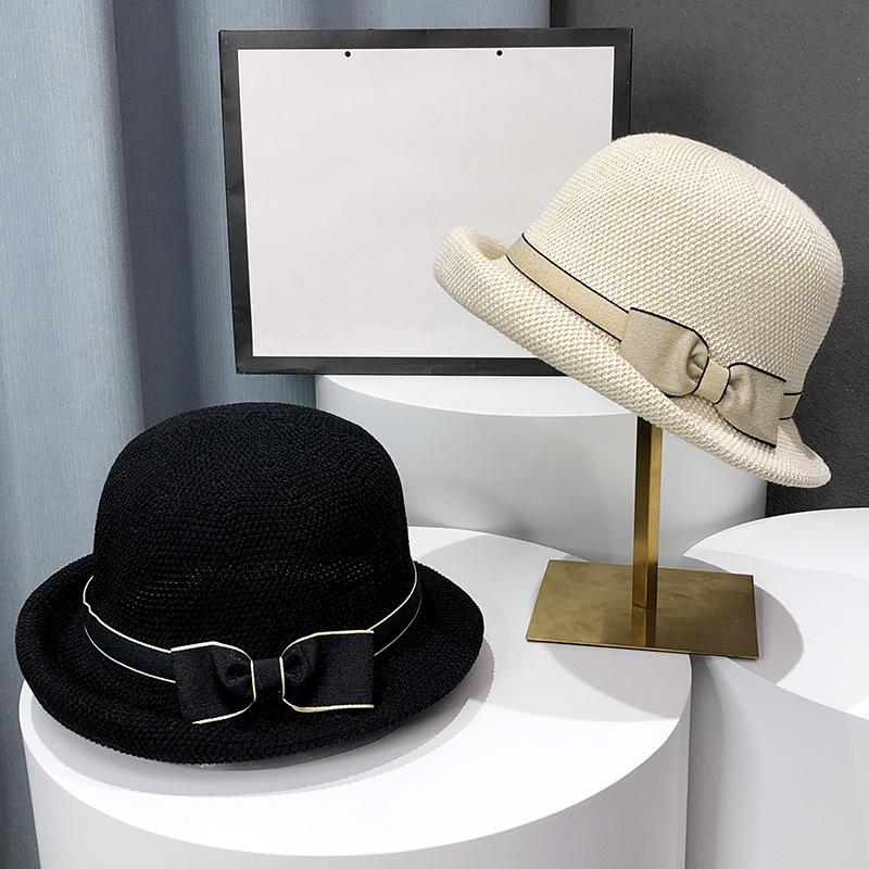 Цилиндр с бантом и загнутыми краями, женская модная рыбацкая шляпа, японская туристическая солнцезащитная шляпа, тонкая стильная дышащая солнцезащитная шляпа