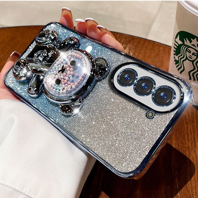 Чехол-держатель для телефона с блестящим медвежьим кронштейном для Moto G60S G60 G30 G20 G10 G22 G32 G42 G52 G62 G82 E20 E13, мягкий чехол