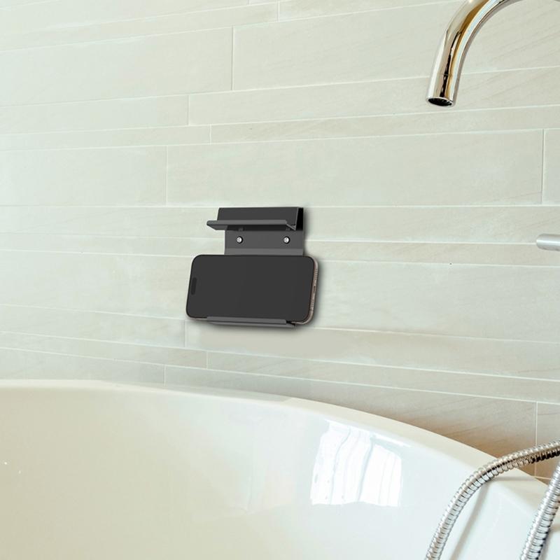 Metal Phone Wall Bracket Support Space Saving Design Wide Compatibility Up To 22mm Devices for Kitchen Bathroom Office