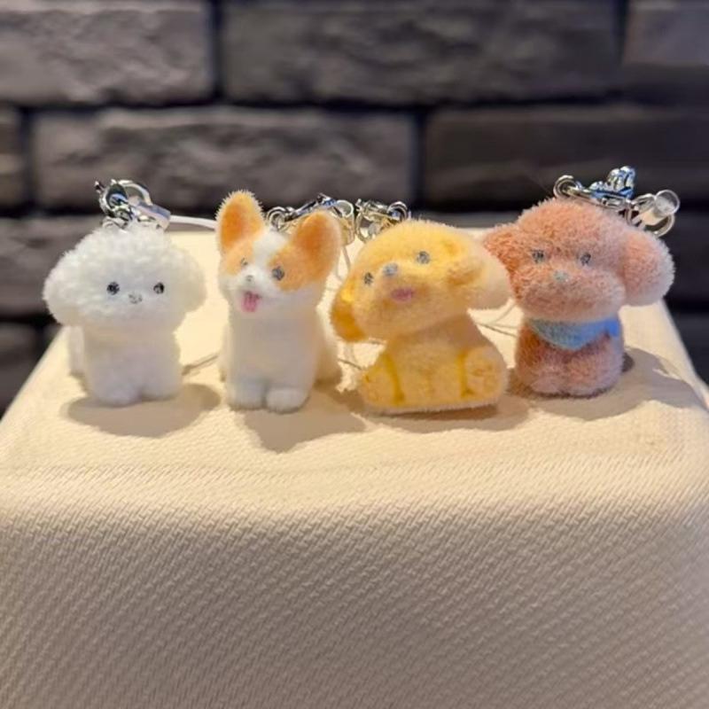 3D Флокирование Милый Подвеска в виде Животного Телефонный Шнур Подвесной Брелок Брелки Аксессуары Для Сделай Сам Подарки Для Девочек