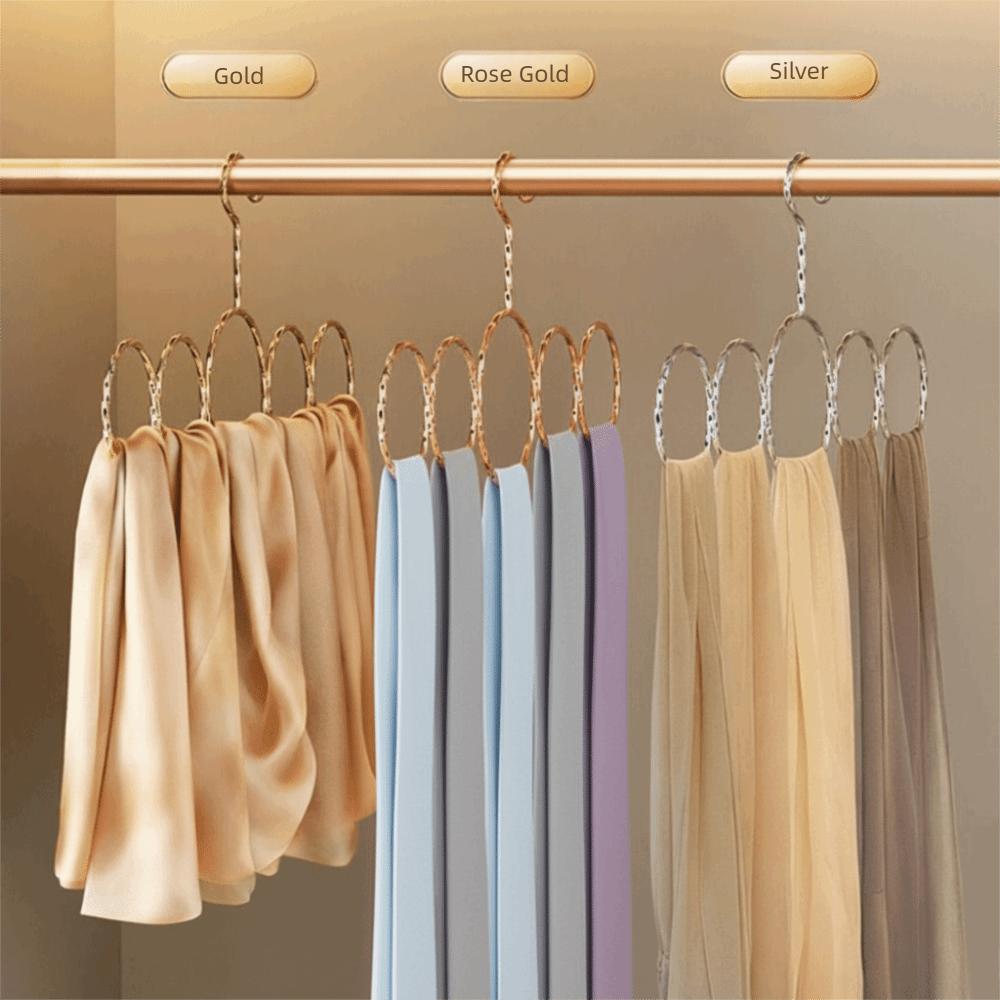 Держатель Высокомарганцевая Сталь Вешалка для Шарфов Без Зацепок На Штангу Органайзер для Штанги Дизайн с 5 Петлями Держатель для Хранения в Шкафу Организация Дома
