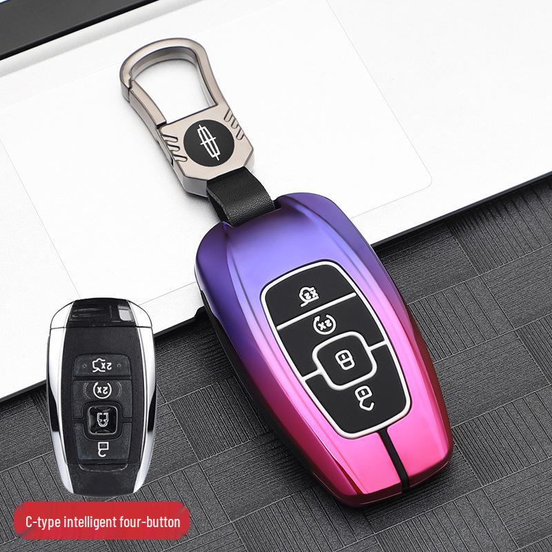 Совместимый металлический чехол для ключа для моделей Lincoln: Corsair, Aviator, Navigator, MKX, Continental, MKZ, MKC