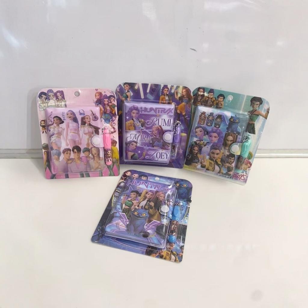 2026 new In Stock Hot KPOP Demon Hunters Notebook with Pen Set, Cartoon Student Stationery Journal Notebook for Fans Gift