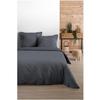 Drap plat - Edens - 240 x 300 cm - 100% coton - Ardoise - Doux et respirant