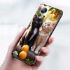 Милая мультяшная кошка Иллюстрация Для Xiaomi Mi 15 14 13 13T 12 12T 12S 11 11i 11T Pro Ultra Lite 5G Черный Мягкий Чехол для Телефона