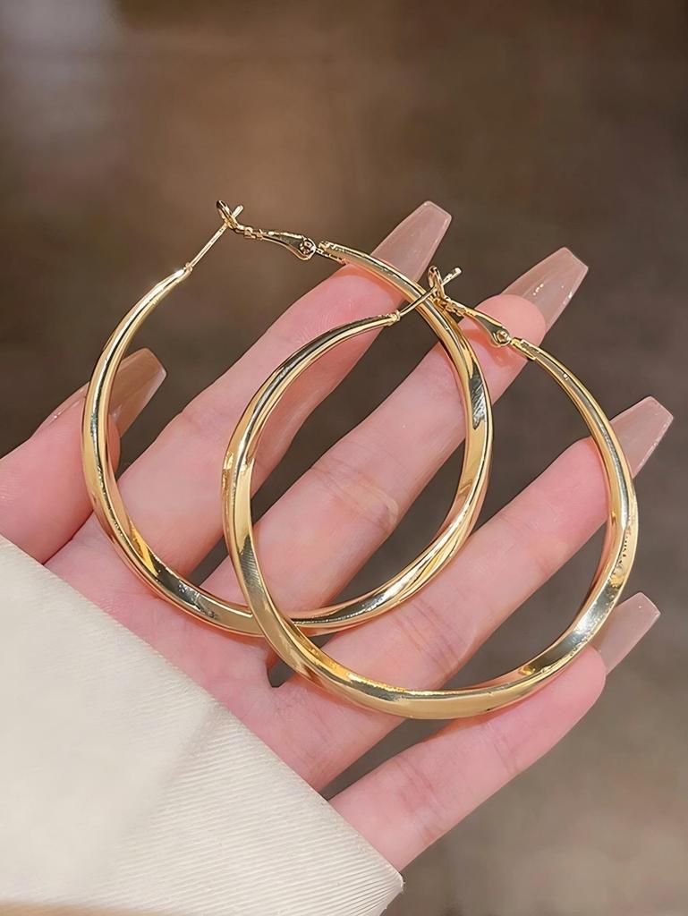 Элегантные посеребренные медные серьги-кольца Kayi — роскошный стиль для женщин, идеально подходит для повседневного ношения или вечеринок