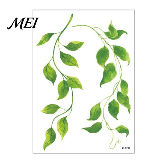 Fun Family Tattoo Stickers Fake Vine Tattoos, Waterproof Leaf Temporary Stickers, Green Plant Non-irritating Tattoos Ivy Body Art for Women