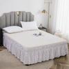 Home Plaid Bed Skirt Without Surface Elastic Band Bed Skirt Wrap Around Ruffled Bed Skirt Couvre Lit Twin /Full/ Queen/ King