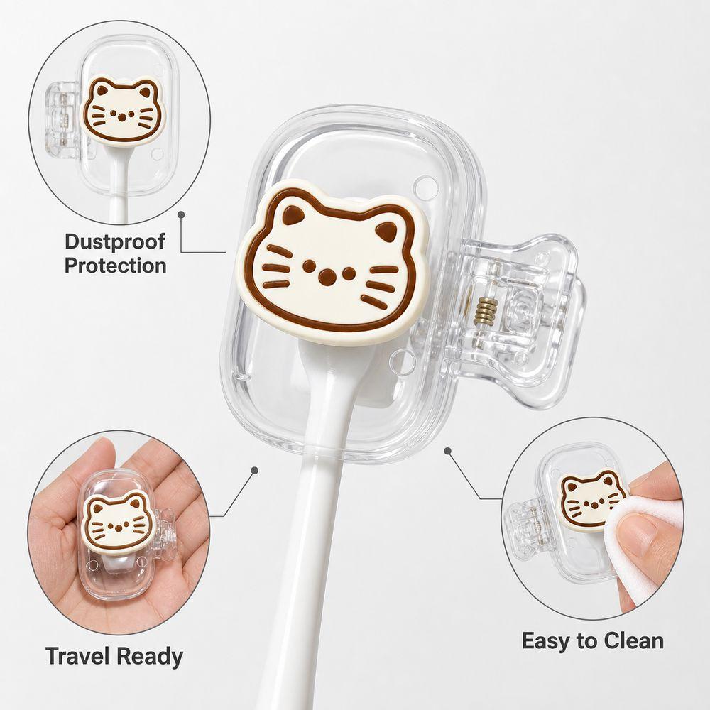 Cartoon Toothbrush Cover Cute Cat Toothbrush Protector Portable Toothbrush Case Daily Use