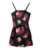 Yuhee Satin Flower Pattern Dress Black