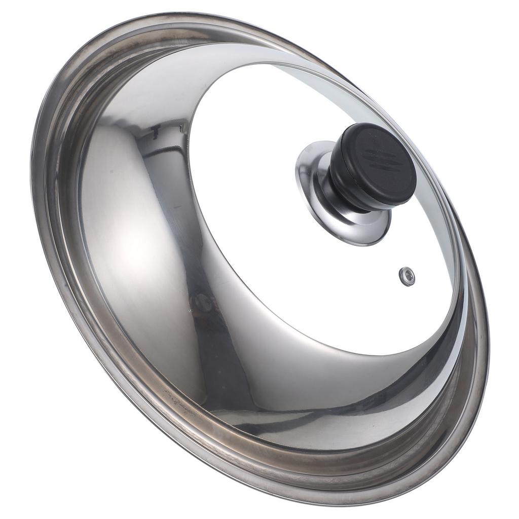 Visible Cooking Pot Cover Stainless Steel Frame with Clear Glass Center Universal Lid for Cookware Heat Insulated Knob Daily Use