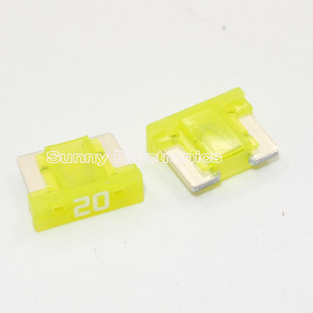 50pcs 2A 3A 5A 7.4A 10A 15A 20A 25A 30A fuses Micro Short Low profile Mini blade 15A amp APS/ATT fuse for Honda Toyota Lexus