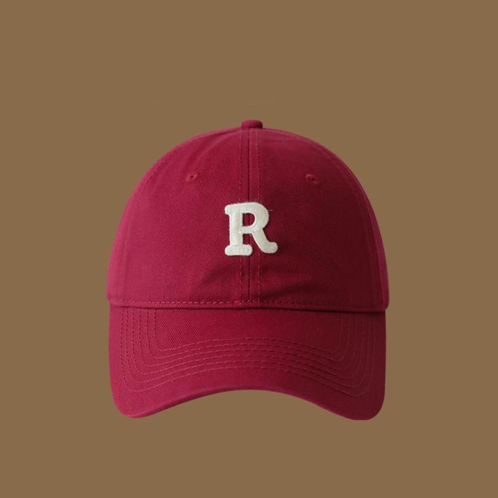 Retro Letter Baseball Hat Letter R Sun Hat Retro Embroidery Baseball Cap Men