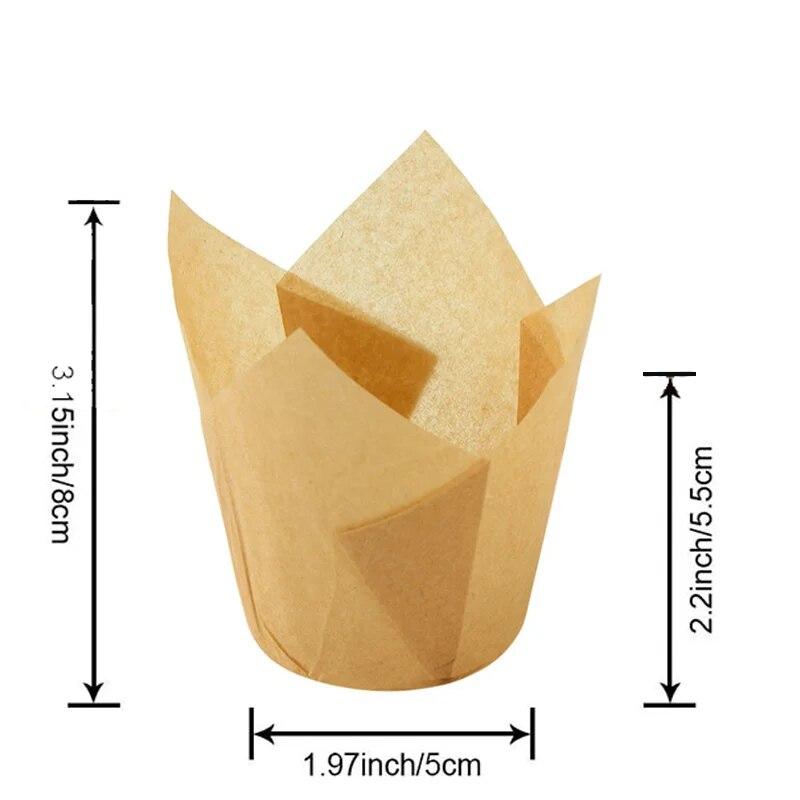 50 шт. бумажные стаканчики для торта «Тюльпан», стаканчики для выпечки, бытовые стаканчики для торта, хлеба, масляная бумага, одноразовые бумажные подносы, стаканчики для выпечки