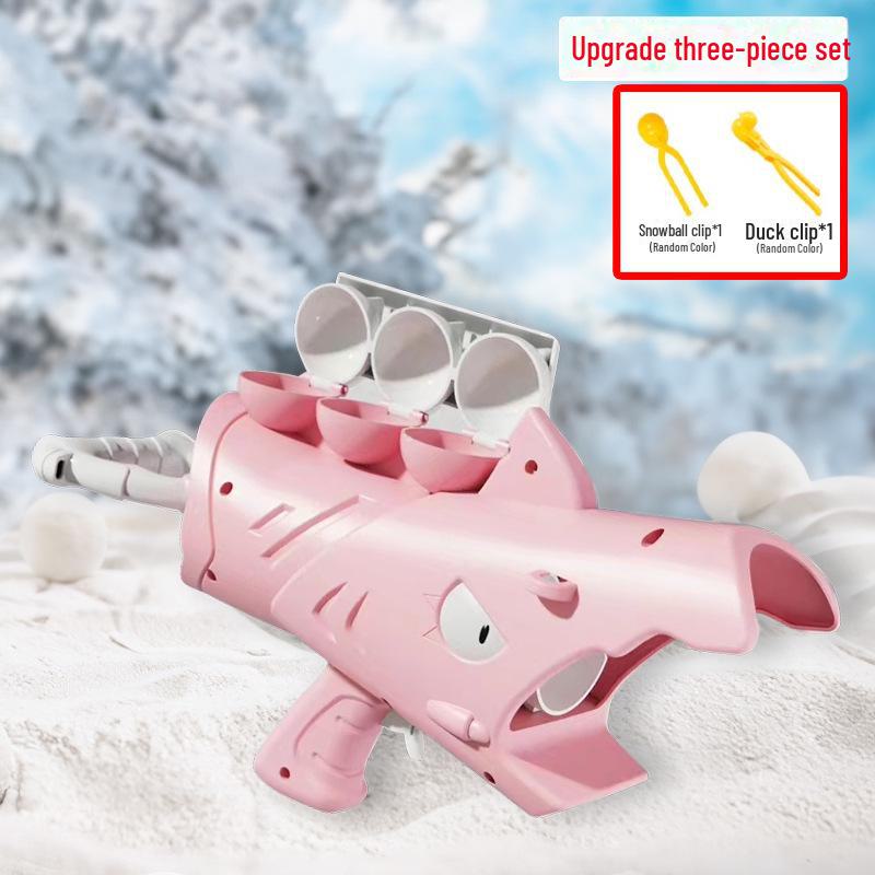 Уличная установка для метания снежков в виде акулы для детской игры в снег