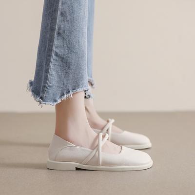 Французские туфли Мэри Джейн женские 2025 года, новые весенне-осенние туфли с квадратной подошвой и мягкой подошвой, женские японские туфли с неглубоким горлом и плоским дном, большой размер