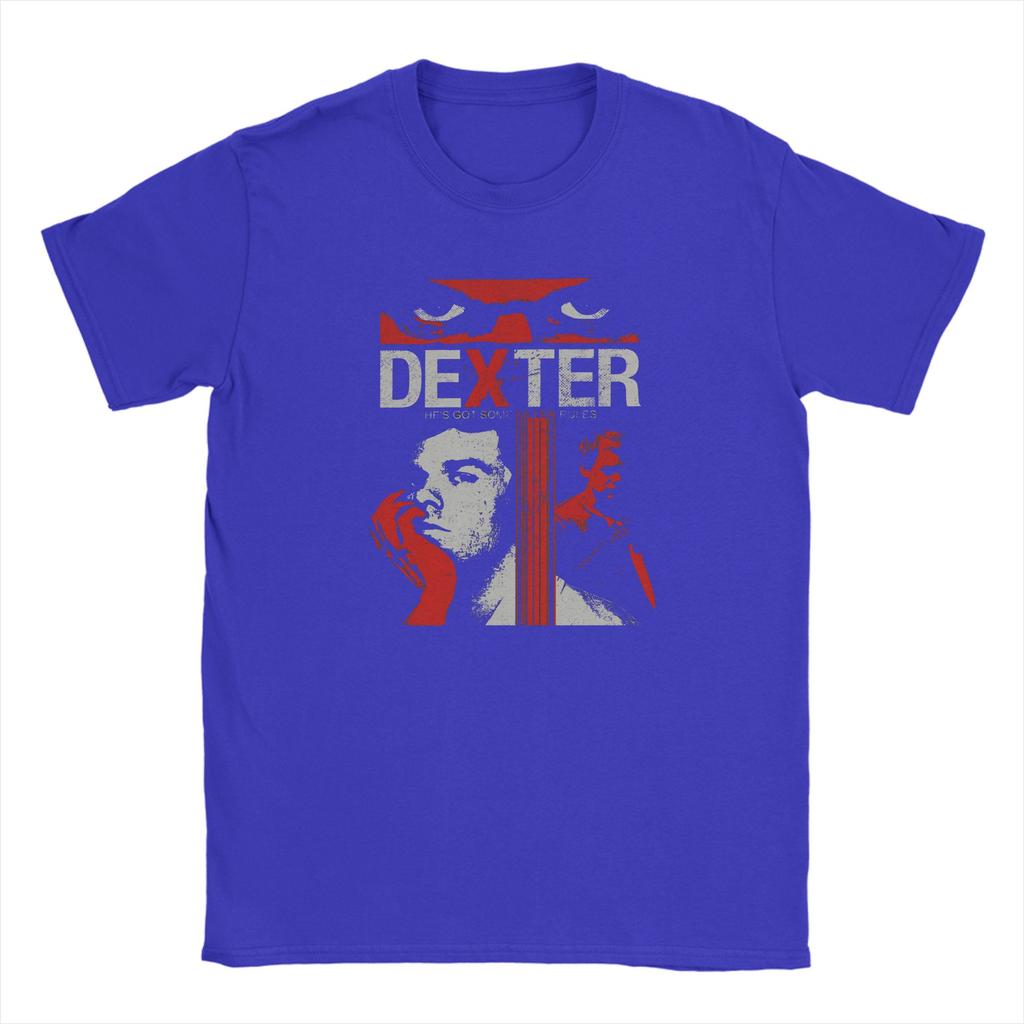 Novelty Dexter Morgan T-Shirts for Men Round Neck Pure Cotton T Shirts Short Sleeve Tee Shirt Printing Clothes