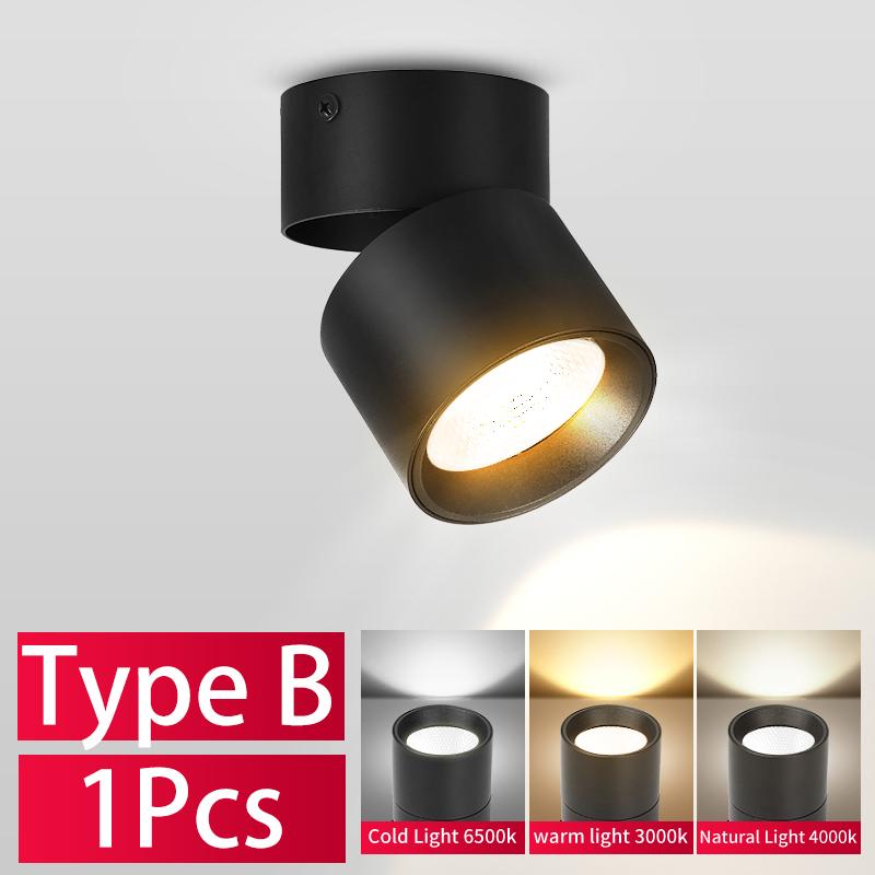 Светодиодный точечный светильник, складной точечный светильник поверхностного монтажа, 220 В, 10/15 Вт, точечные лампы, домашнее декоративное освещение для гостиной, кухни