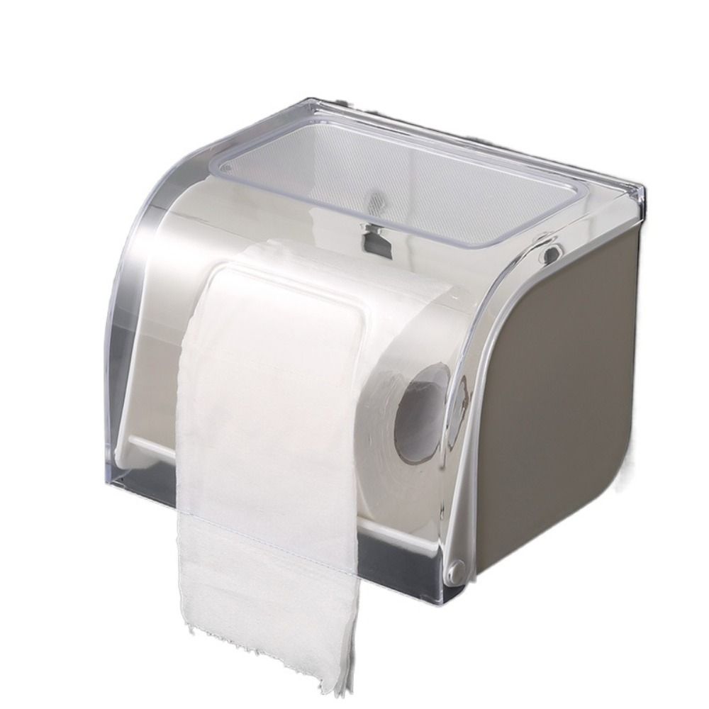 Smaple Прозрачный держатель для туалетной бумаги Настенный неперфорированный держатель для салфеток Пластиковый водонепроницаемый рулон бумаги Коробка для ванной комнаты