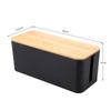 Creative Simple Wire Box Bamboo Wood Cover Cable Management Box Plug Board Storage Box Power Cord Charger Storage