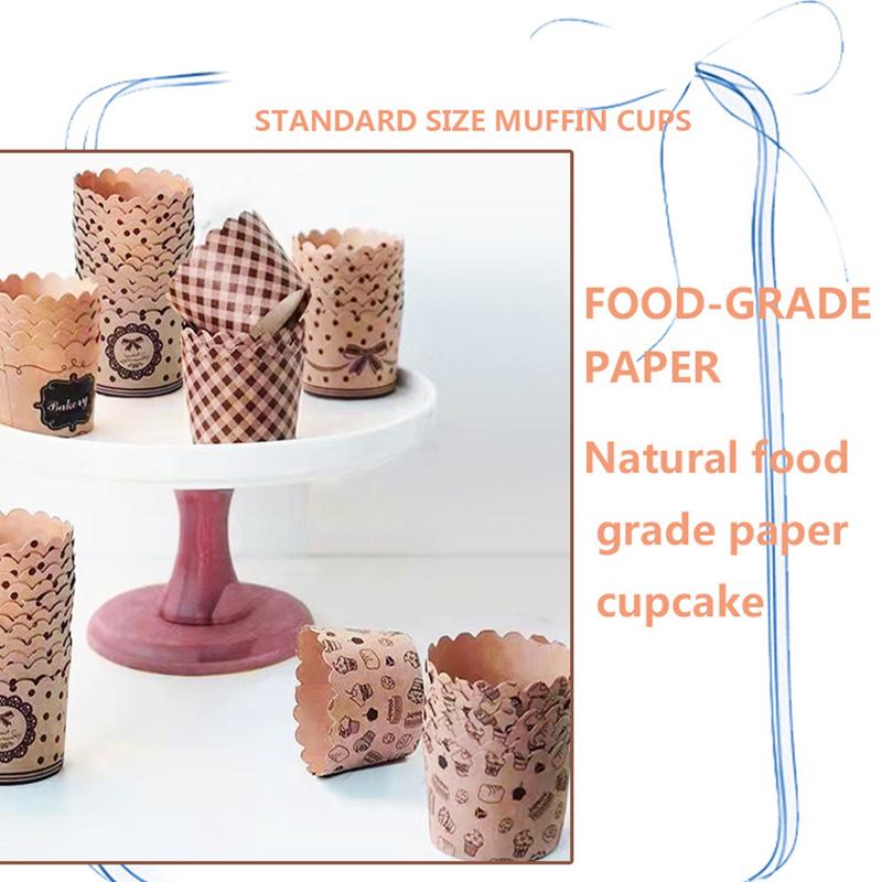 50Pcs Cupcake Paper Cups Wrapper Cake Mold Muffin Cupcake Liners Baking Cup