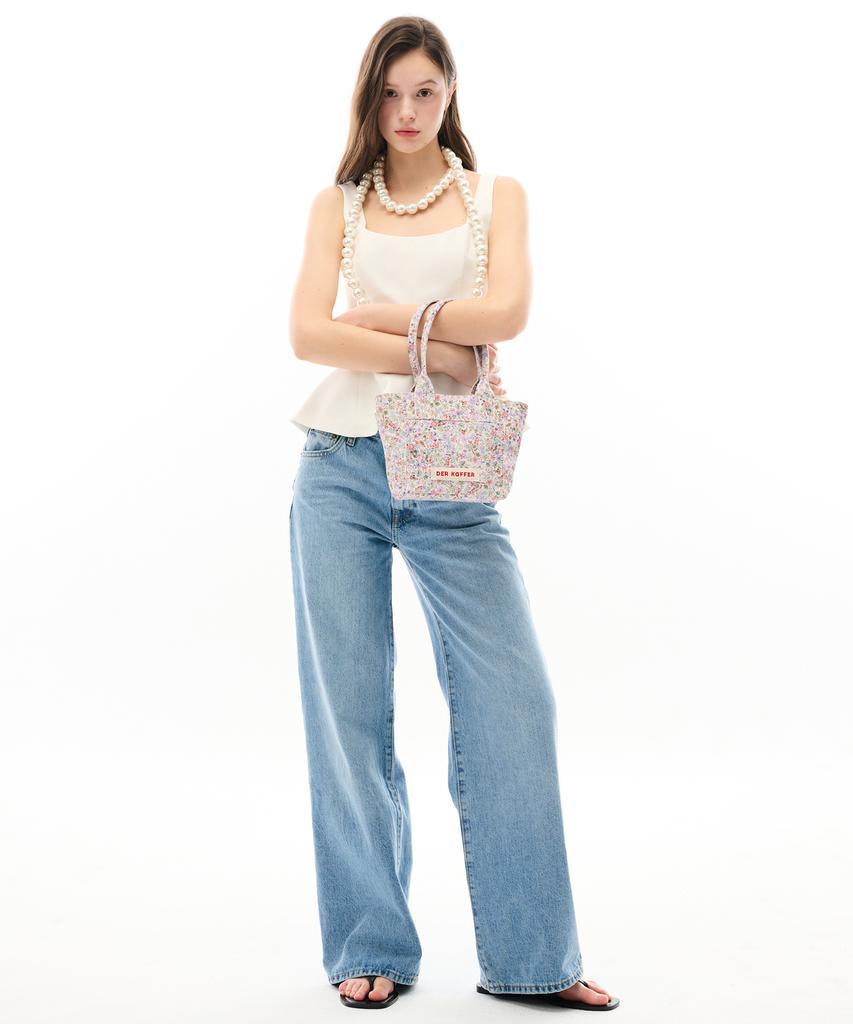 Чемодан-сумка Shopper Vintage [Цветок-Белый]-Мини