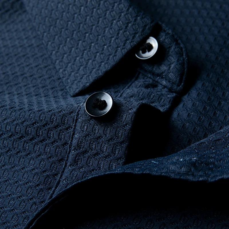 Летняя мужская рубашка поло с коротким рукавом из шелка Ice Silk, классная футболка для мужчин, дышащая однотонная рубашка поло, легкая футболка с лацканами для мужчин