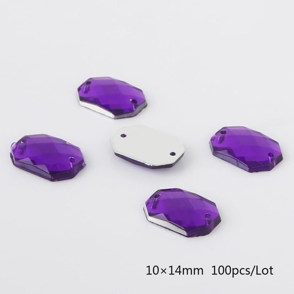 Круглые многогранные акриловые стразы с плоской задней стороной и двумя отверстиями для DIY ювелирных аксессуаров
