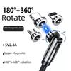 Магнитный вращающийся кабель Type-C 3-в-1 для зарядки и передачи данных с угловым и прямым изгибом