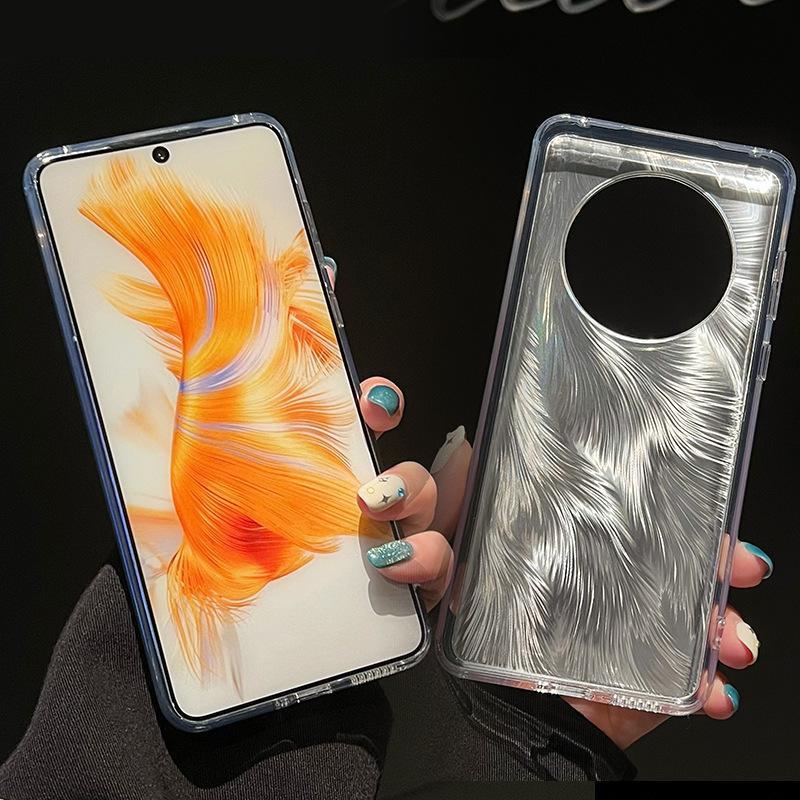 Бронзирование "Лисий хвост" относится к чехлу для мобильного телефона Huawei MATE11PRO + Лазерный градиентный чехол-перо Aurora для mate11