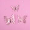 12Pcs Artificial Butterfly Birthday Cake Topper Golden 3D Butterflies Cupcake Toppers For Wedding Party Baking Dessert Decor