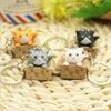 Cute Cartoon Ornaments Box Personality Little Cat Key Ring For Men Women Bag Charm Pendant Keychain