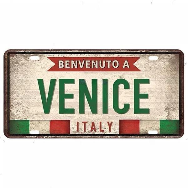 Vintage Berlin Madrid New York Paris Country City Style Plate Metal Sign Plaque Tin Sign Man Cave Bar Club Poster Decoration