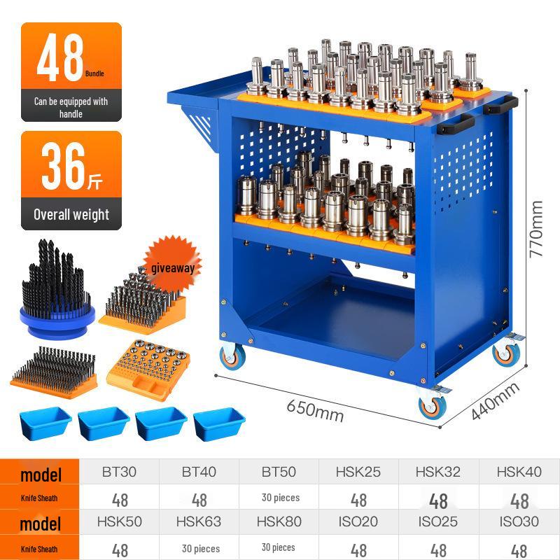 CNC Tool Holder Cart: BT50, BT40, HSK63 Spindle