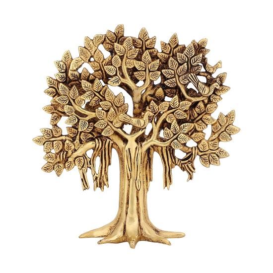 Pure Brass Kalpavriksha Trees of Life  Home Decor  Gift for Good Luck Vastu and Fengshui  Best In Living Room Table Decoration with  Polish