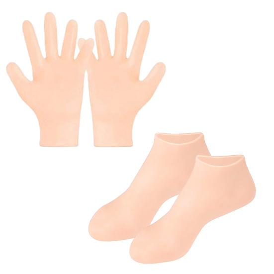 Увлажняющие перчатки, комплект носков, сухая потрескавшаяся кожа, лечение мозолей, силиконовые гелевые спа-перчатки для смягчения рук и ног