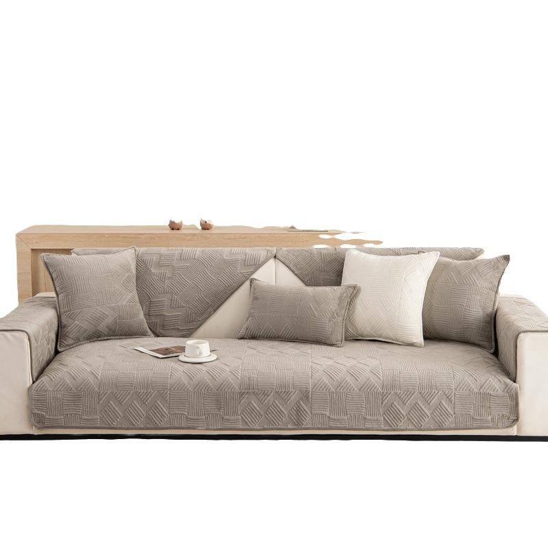 Осенние и зимние подушки для дивана, плюшевые чехлы для диванов, зимние утолщенные теплые современные простые нескользящие чехлы для спинки