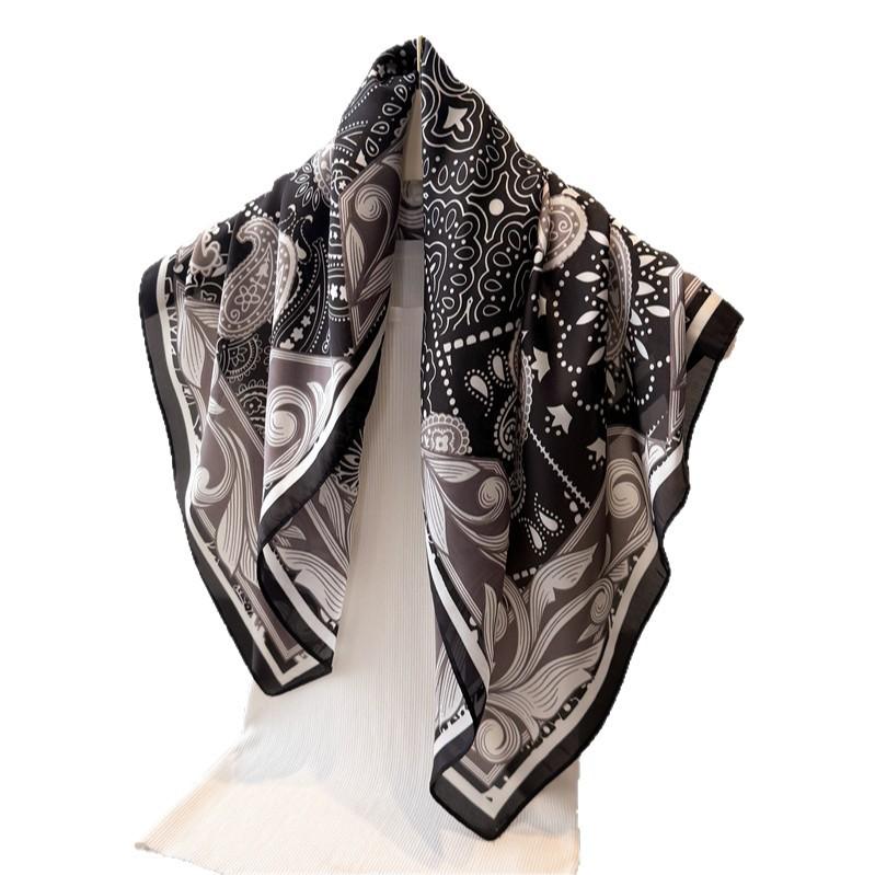 Paisley Pattern Printing Imitation Silk Scarf Square Scarf High-End Shawl Versatile Neck Small Square Scarf Headscarf Scarf