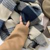 Зимний шарф из искусственного кашемира Корейская мода Клетчатый женский шарф Толстый теплый длинный шарф-шаль