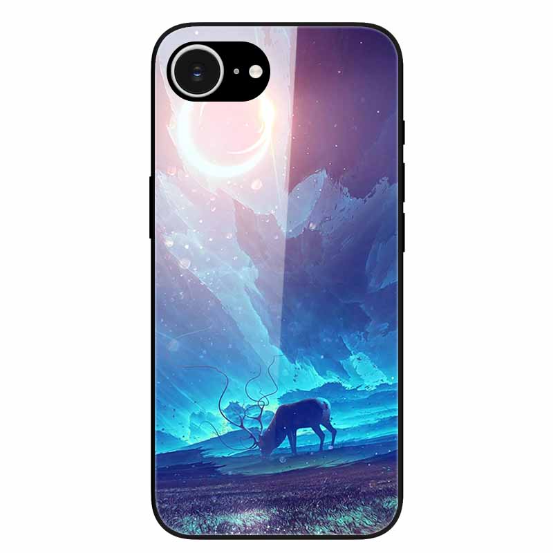 For iPhone 16E 2025 Case Black Bumper Tempered Glass Hard Phone Cases for iPhone16e 16e Back Cover for iPhoneSE SE 2025 Cool New