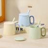 Ceramic Mug High Value Water Cup Household Ceramic Cup with Lid Creative Couple Coffee Cup Souvenir Gift Cup
