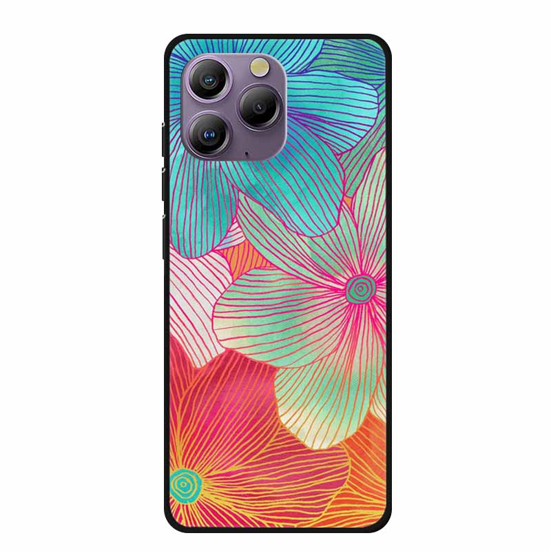 Soft Space Cover for Blackview A96 Case Flower TPU Cat Silicone Phone Cases for BlackviewA96 Cover Shockproof Lovely Shell