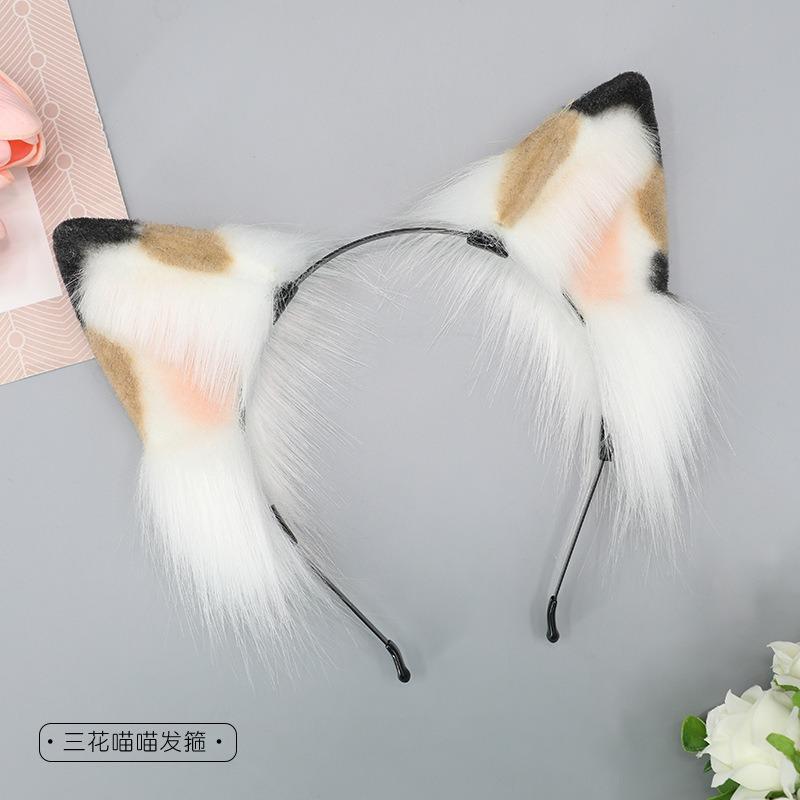 Милые имитационные звериные уши хвост комикс шоу косплей реквизит головной убор аксессуары плюшевый кошачий ободок кошачий хвост набор