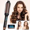 Adjustable Ceramic Heated Hair Brush, 38mm Ionic Curling Iron, 2-in-1 Hair Curler and Comb